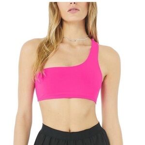 ALO Yoga Pink Asymmetrical Sports Bra
